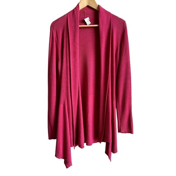 Chico's Size 0/US Size Small Pink Ribbed Open Duster Cardigan Sweater - Picture 1 of 6